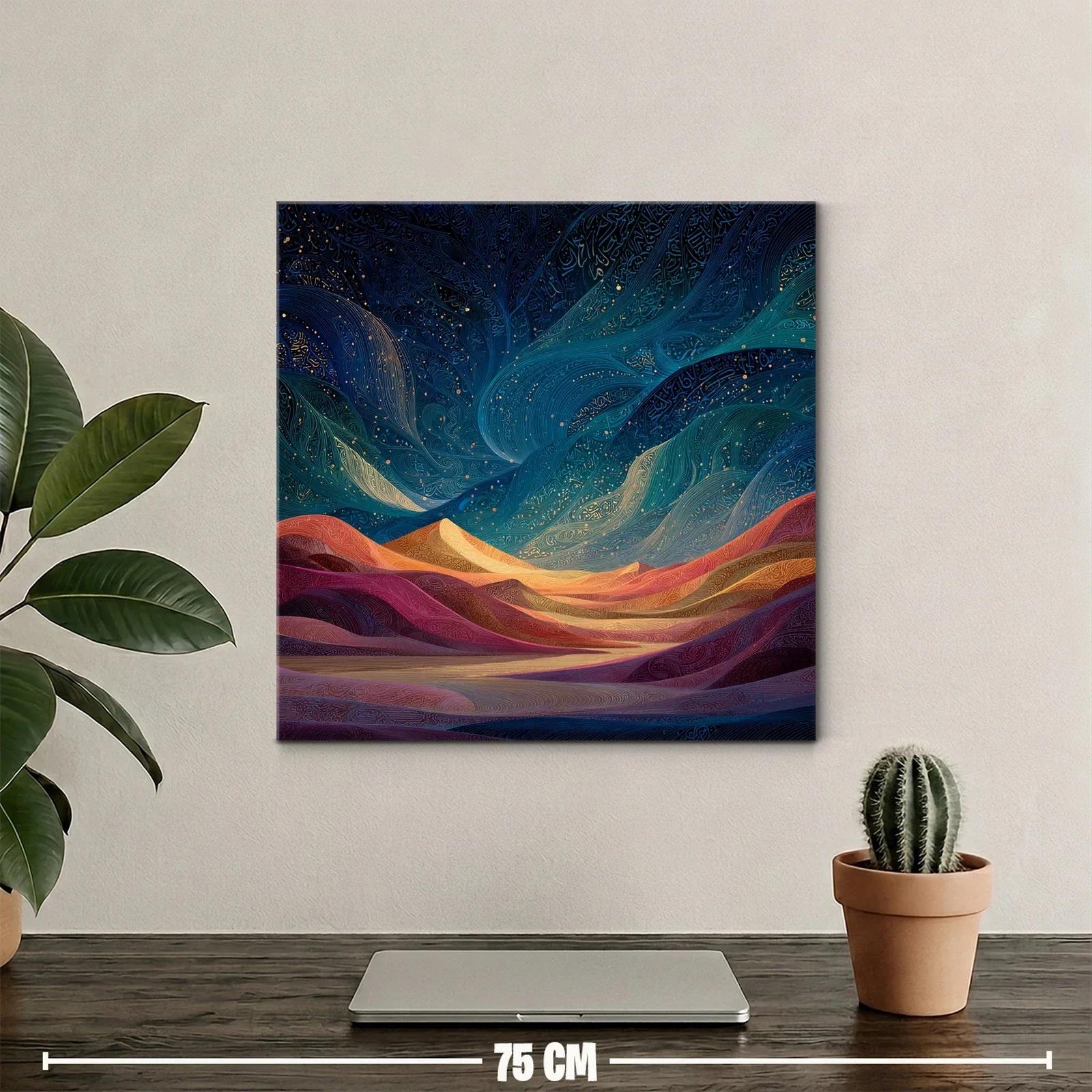 Paisaje onírico con montañas y cielo estrellado vibrante — miniatura 2