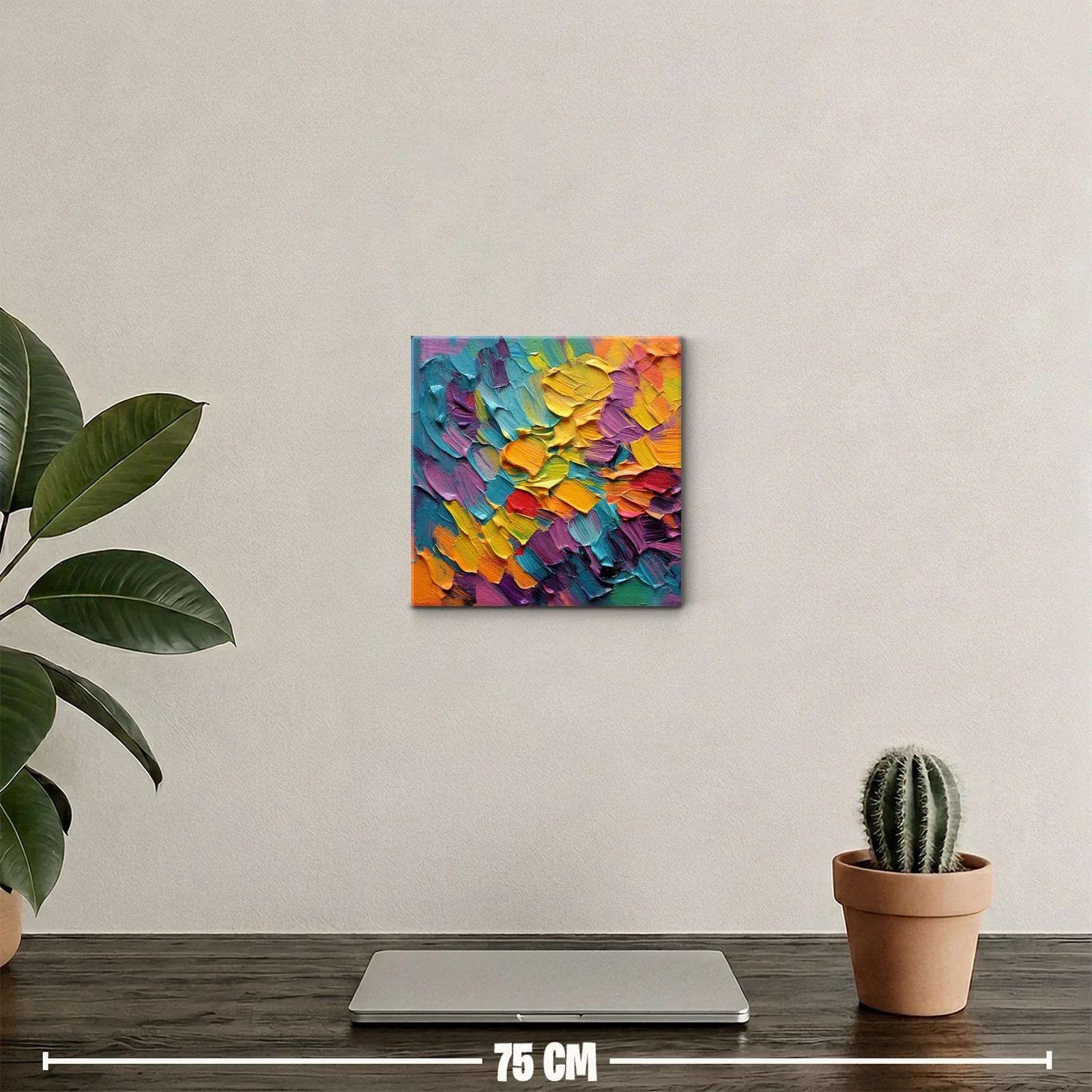 Cuadro abstracto con vibrante mezcla de colores intensos — miniatura 2