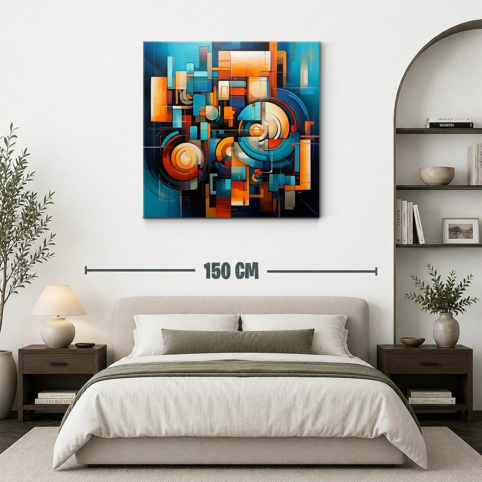 Composición abstracta con círculos y formas geométricas vibrantes — miniatura 3