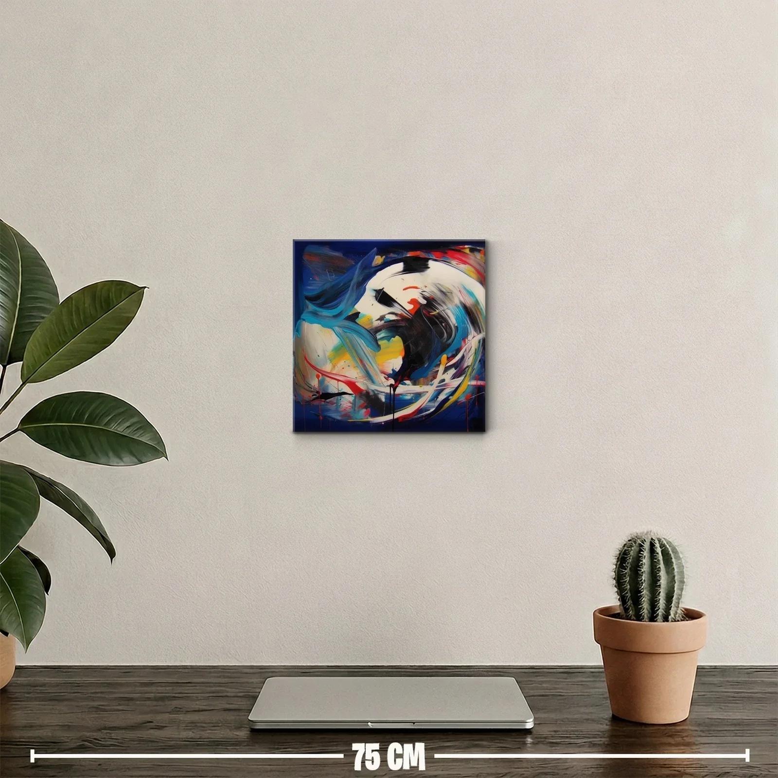 Cuadro abstracto vibrante con energía y movimiento dinámico — miniatura 2
