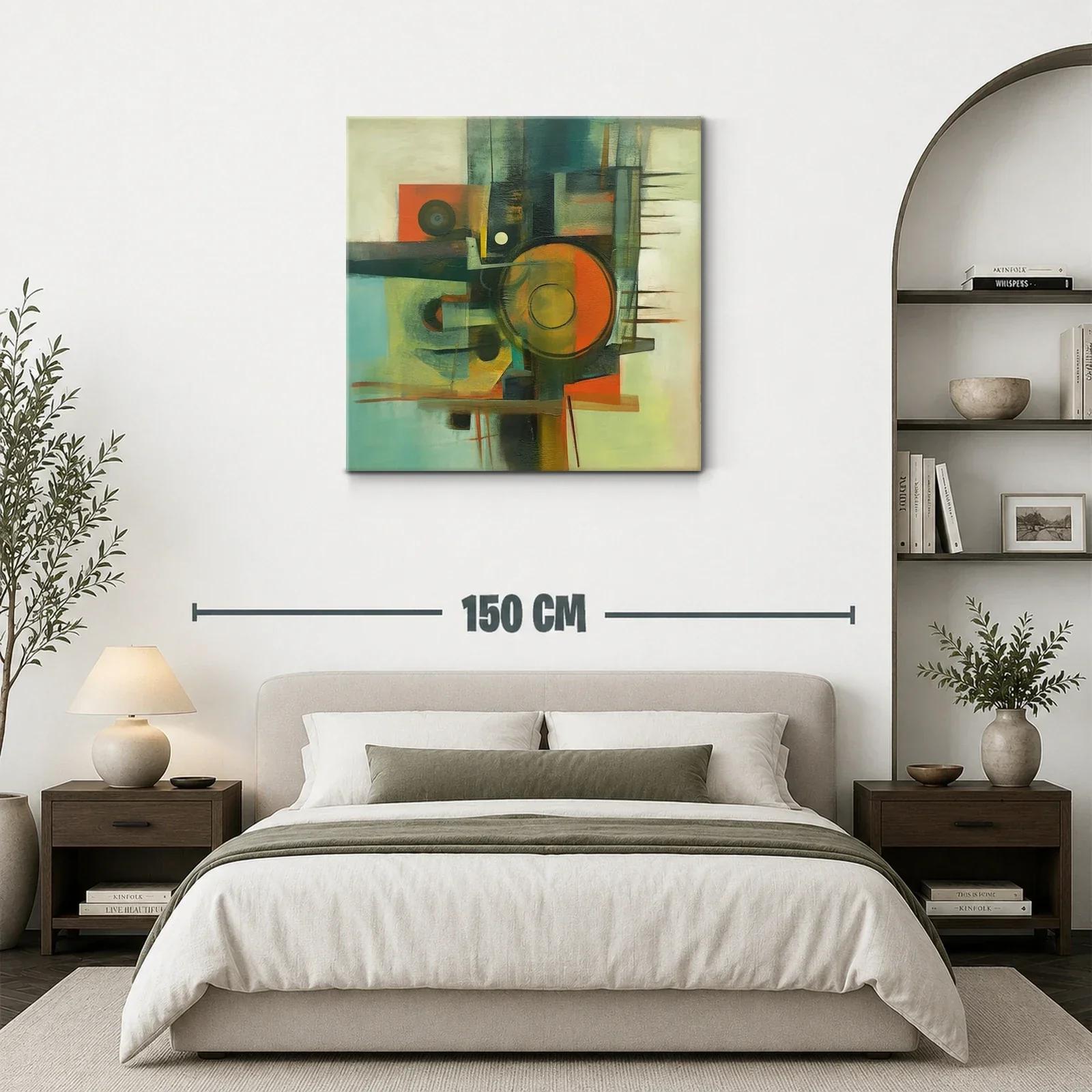Composición abstracta con formas circulares y tonos cálidos — miniatura 3