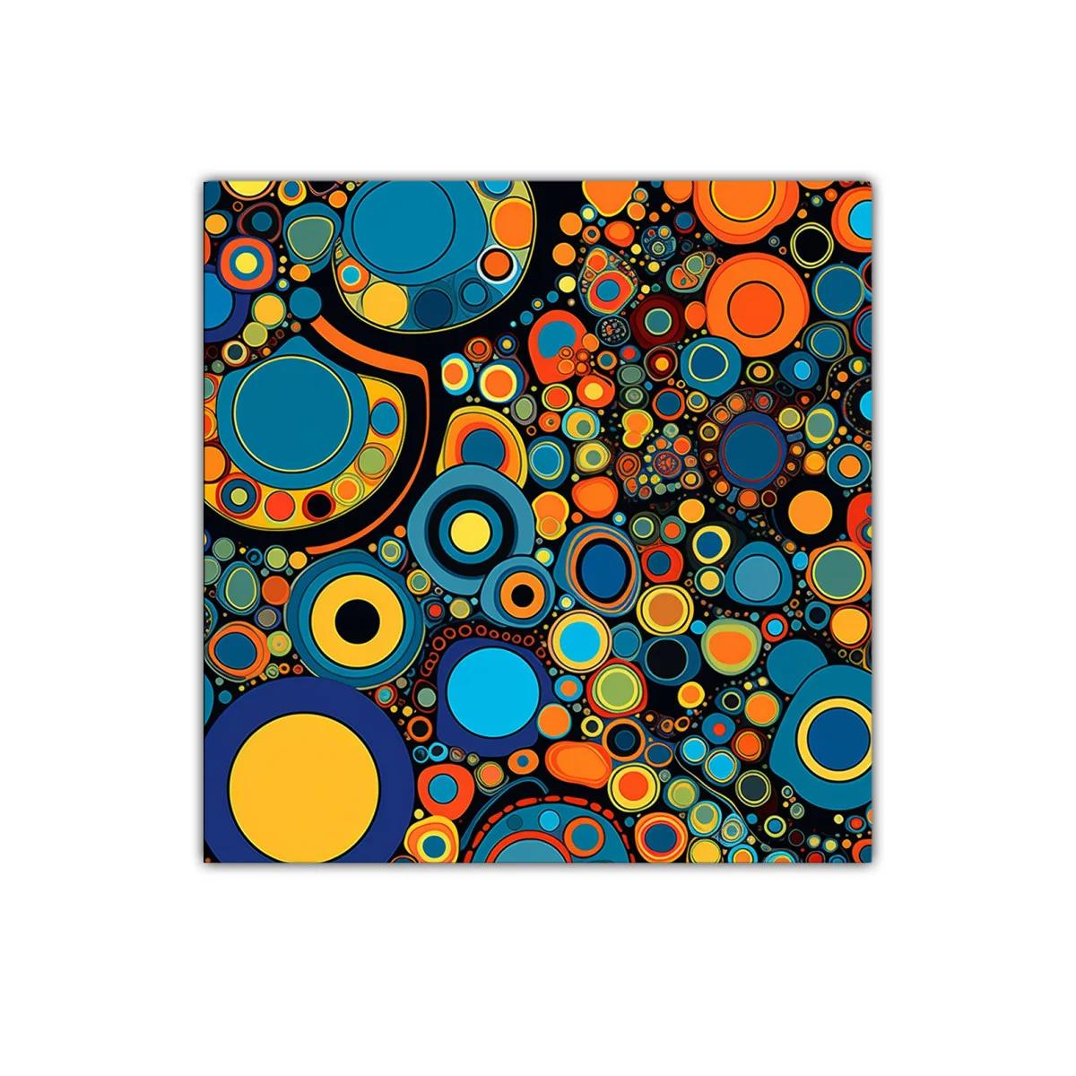 Cuadro abstracto con círculos de colores vibrantes — imagen principal