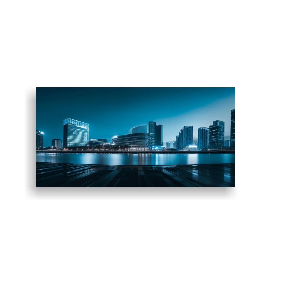 Cuadro skyline urbano contemporáneo junto al agua — imagen principal