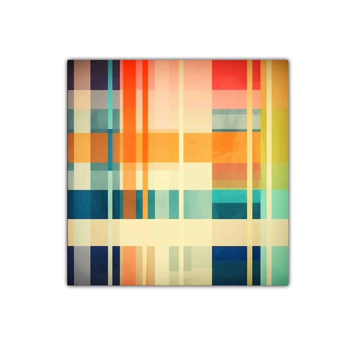 Composición abstracta con líneas y bloques de color vibrantes