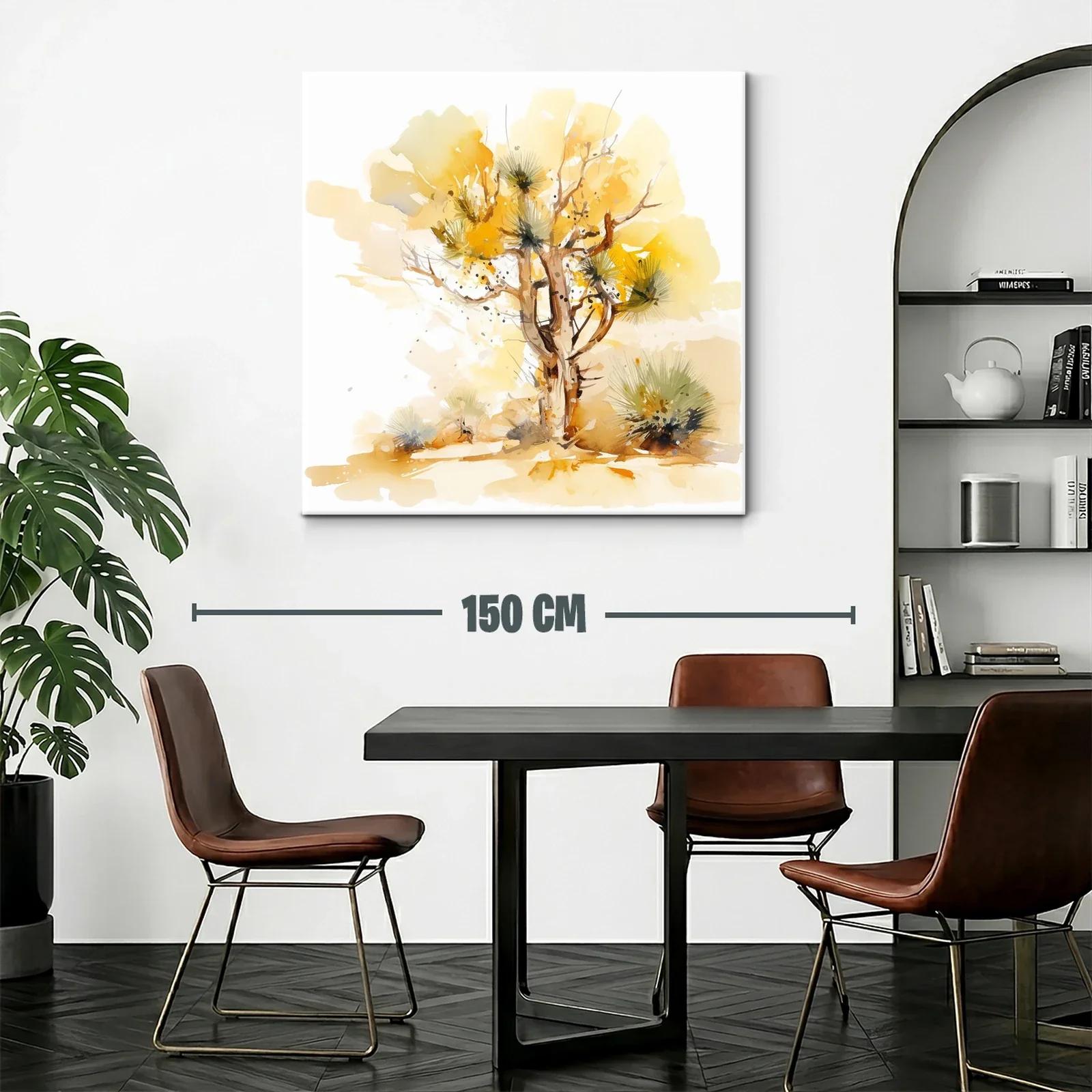 Árbol dorado en paisaje abstracto vibrante y natural — miniatura 2