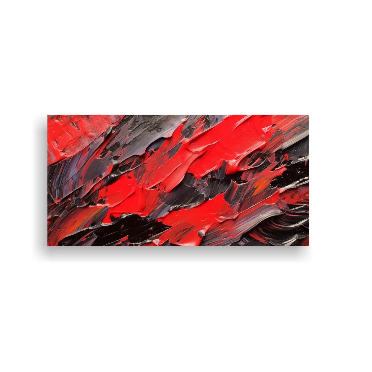 Cuadro pinceladas abstractas rojas y negras con empaste grueso — imagen principal