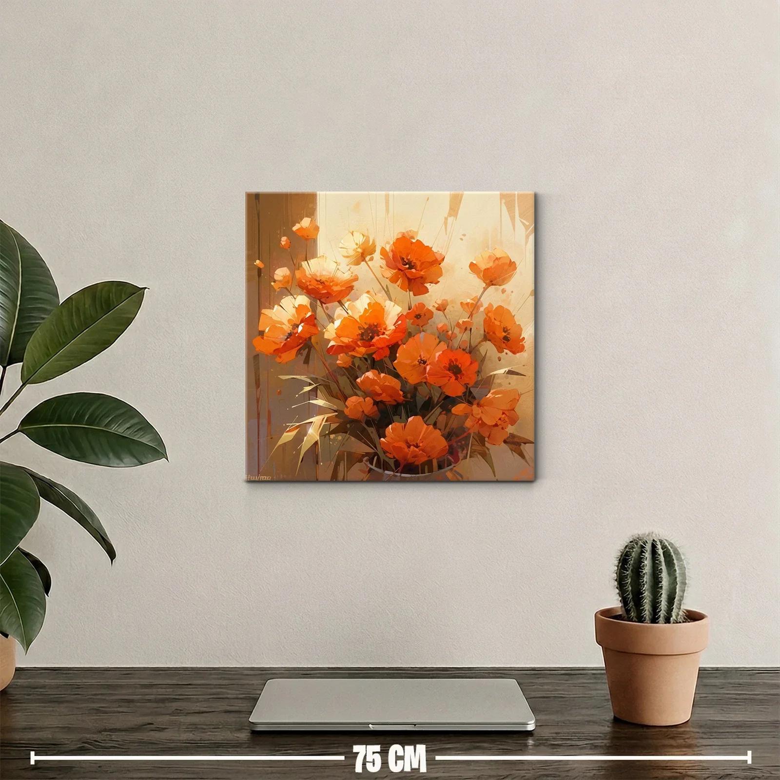 Vibrante ramo de flores naranjas en ambiente cálido — miniatura 2