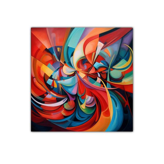 Explosión de colores vibrantes con formas dinámicas