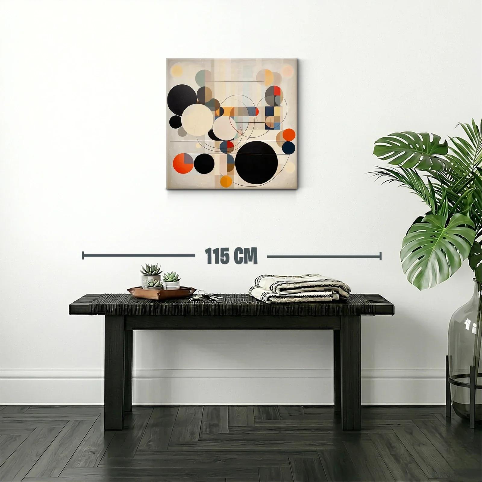 Composición abstracta con círculos en tonos neutros y vivos — miniatura 2