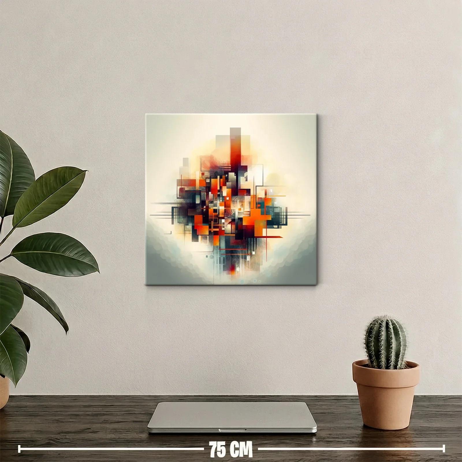 Composición Abstracta en Tonos Cálidos y Fríos — miniatura 2