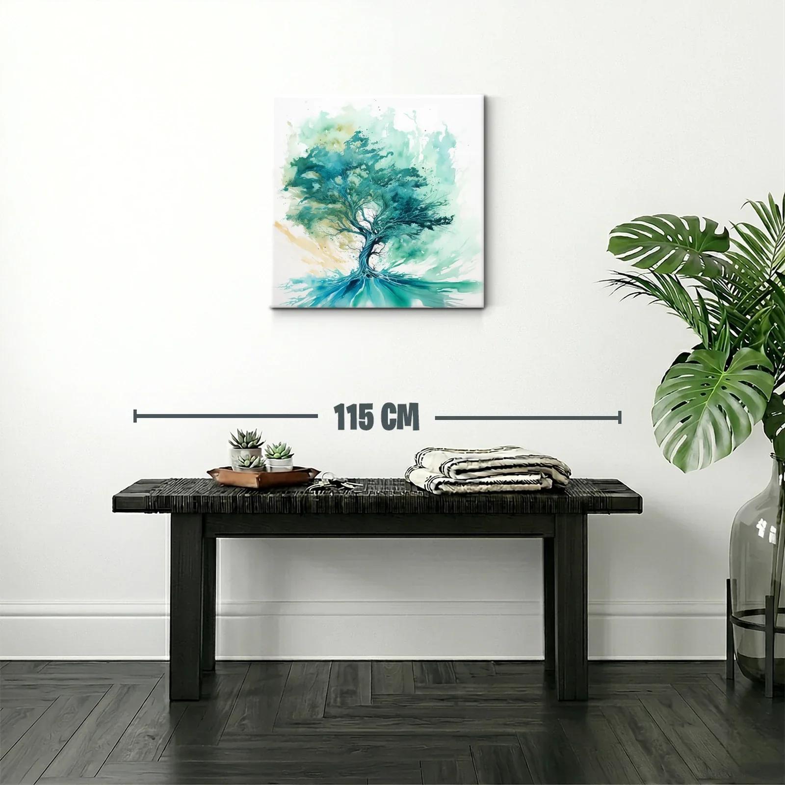 Árbol abstracto con tonos verdes y azules en movimiento — miniatura 2