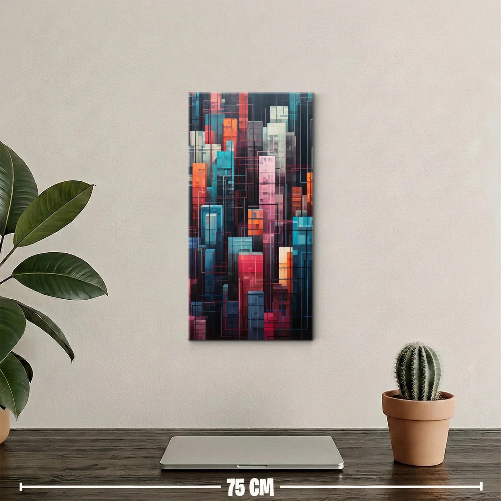 Cuadro rascacielos abstractos en capas de color — miniatura 2