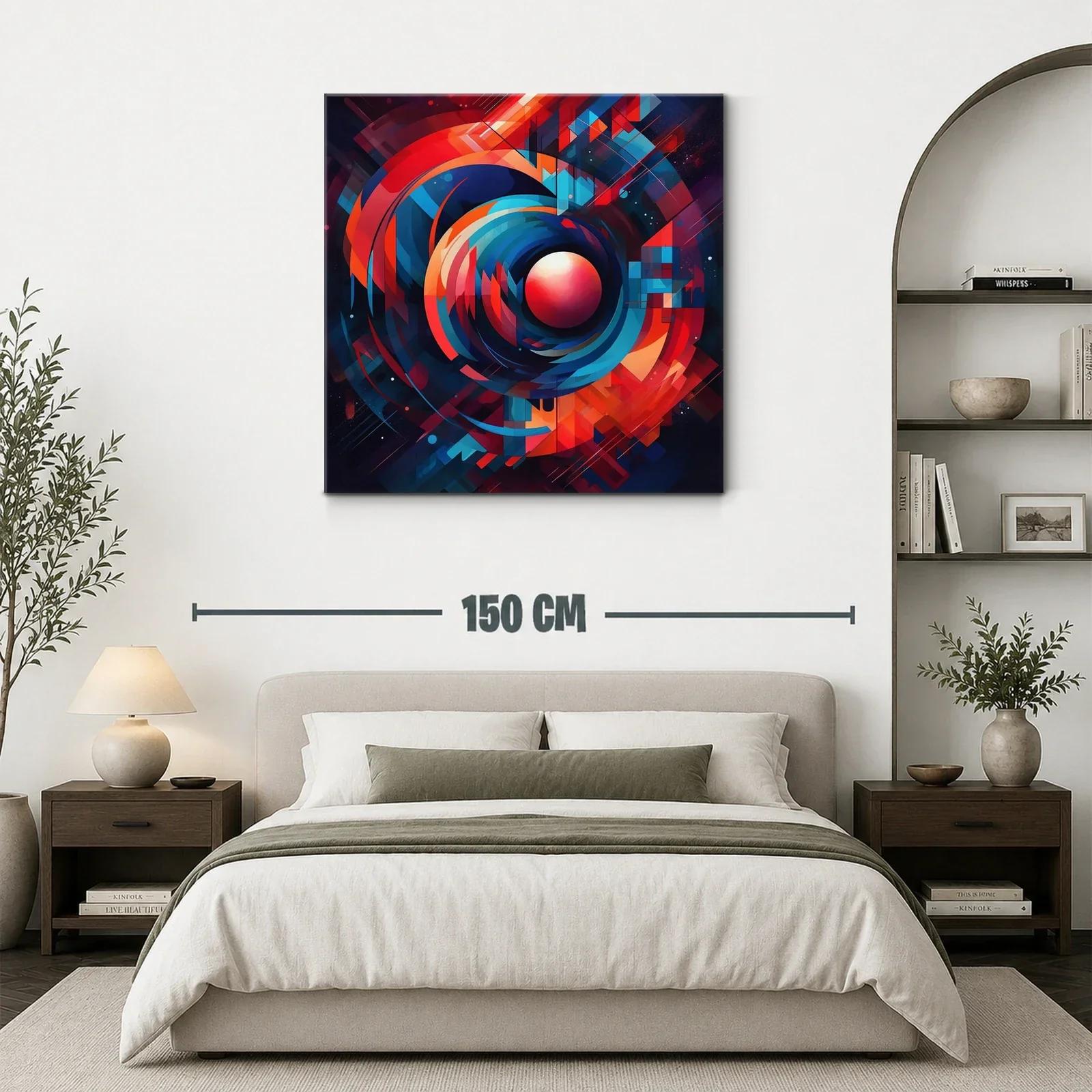 Cuadro abstracto con formas circulares en tonos brillantes — miniatura 3