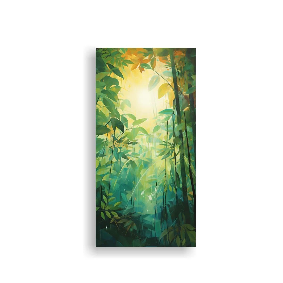 Cuadro selva tropical con claro luminoso