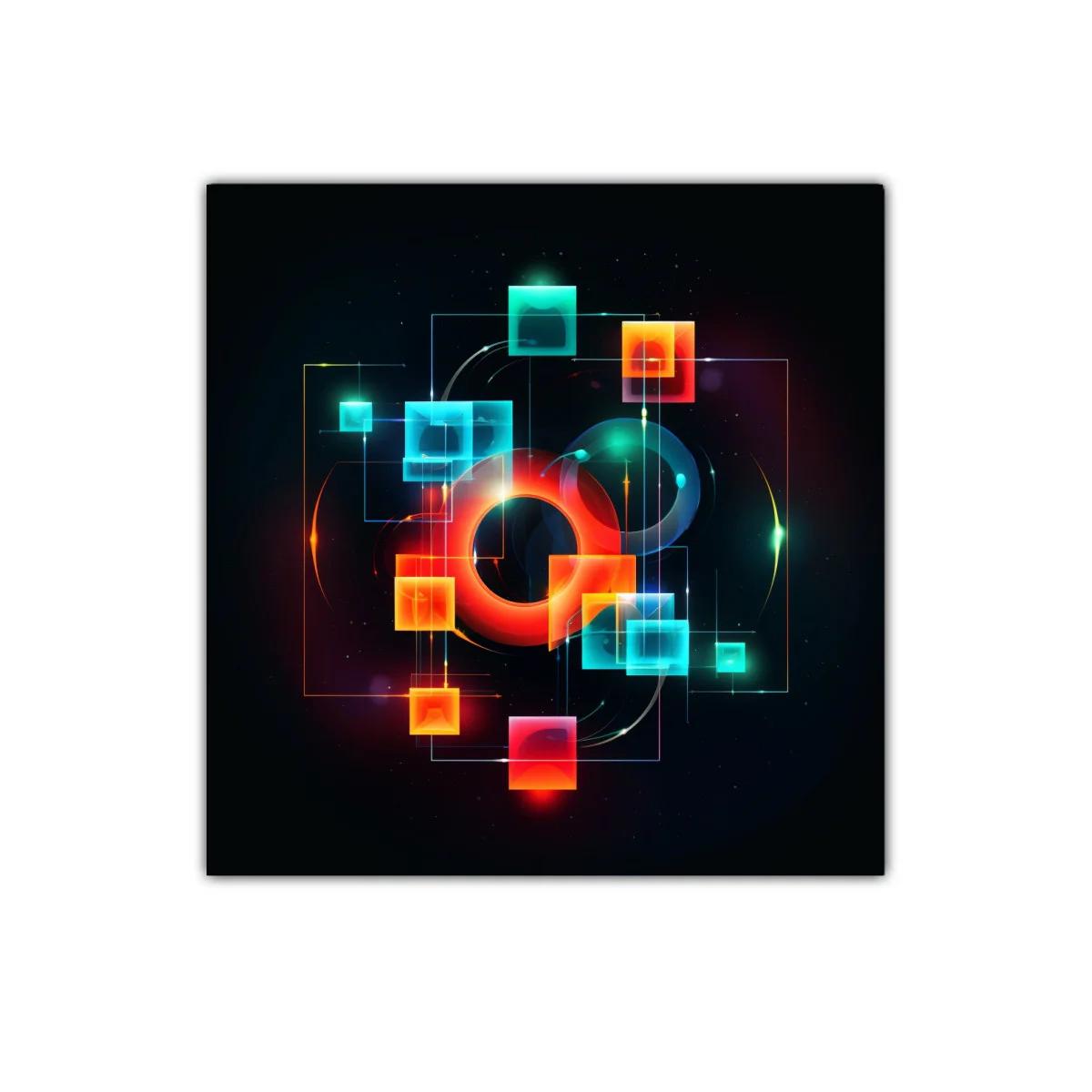 Cuadro abstracto con formas geométricas y colores vivos — imagen principal