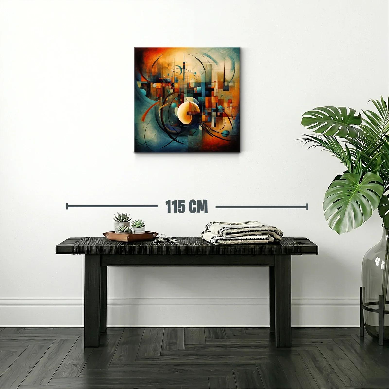 Composición abstracta con tonos cálidos y figuras orgánicas — miniatura 2