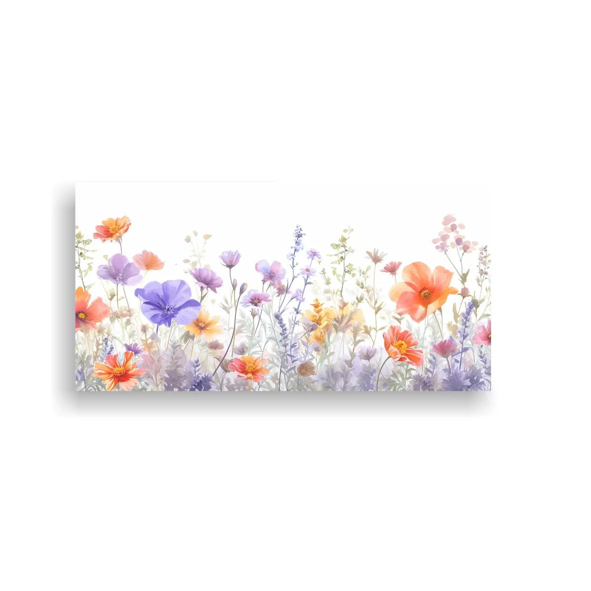 Cuadro de flores silvestres en franja horizontal — imagen principal