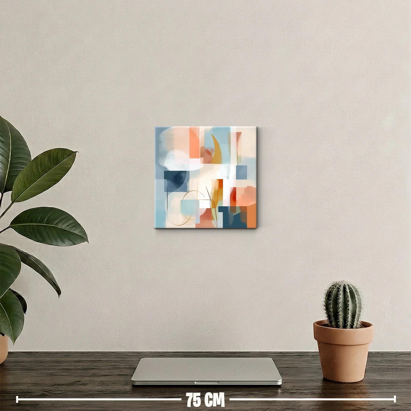 Composición abstracta con tonos cálidos y fríos equilibrados — miniatura 2