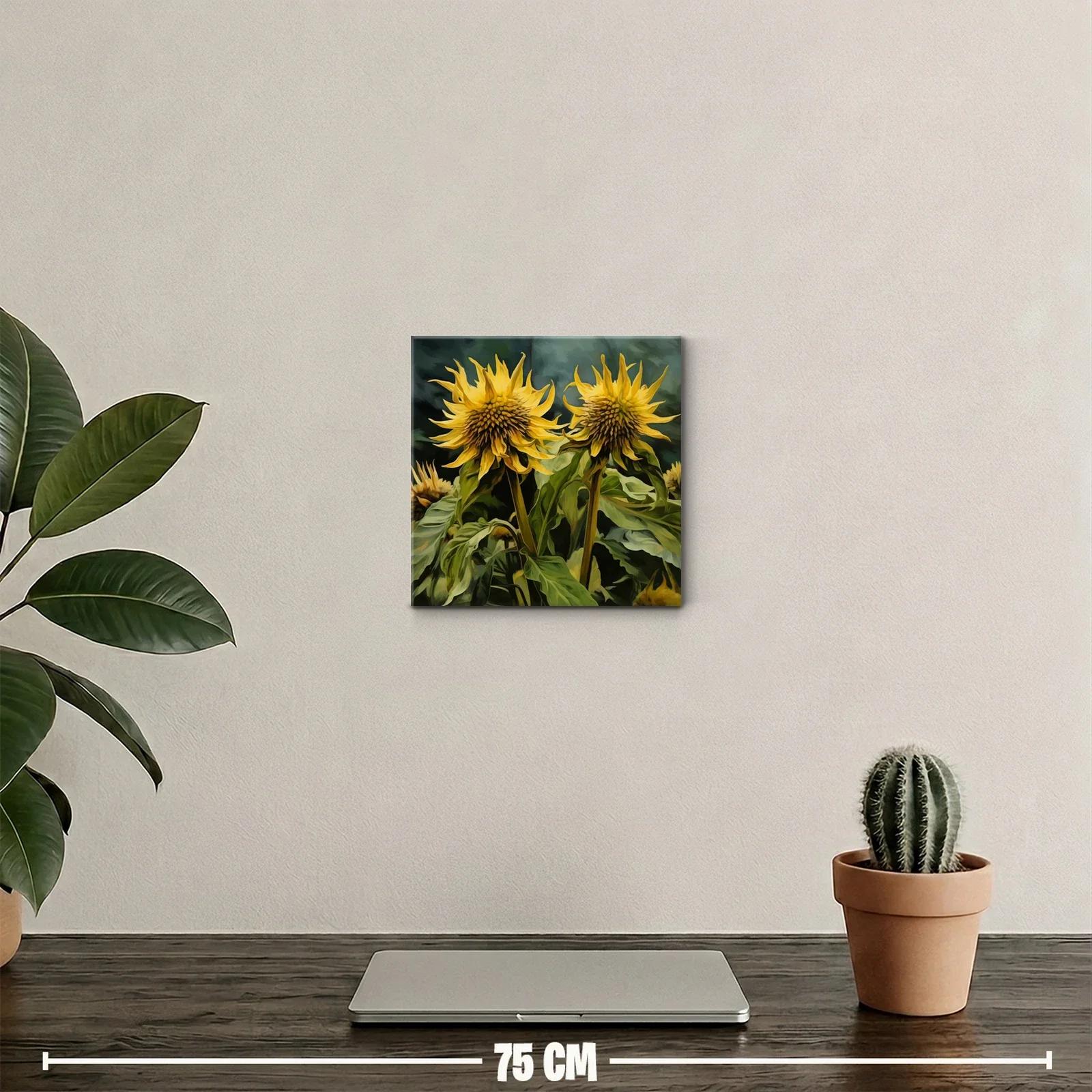 Cuadro decorativo con girasoles vibrantes y naturales — miniatura 2
