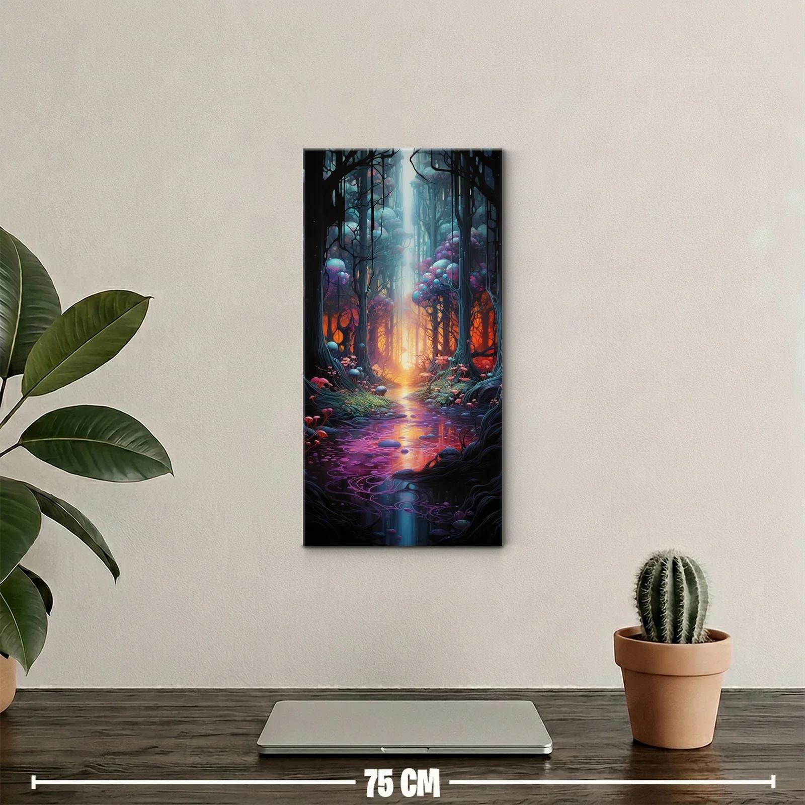 Cuadro bosque fantástico con arroyo brillante — miniatura 2