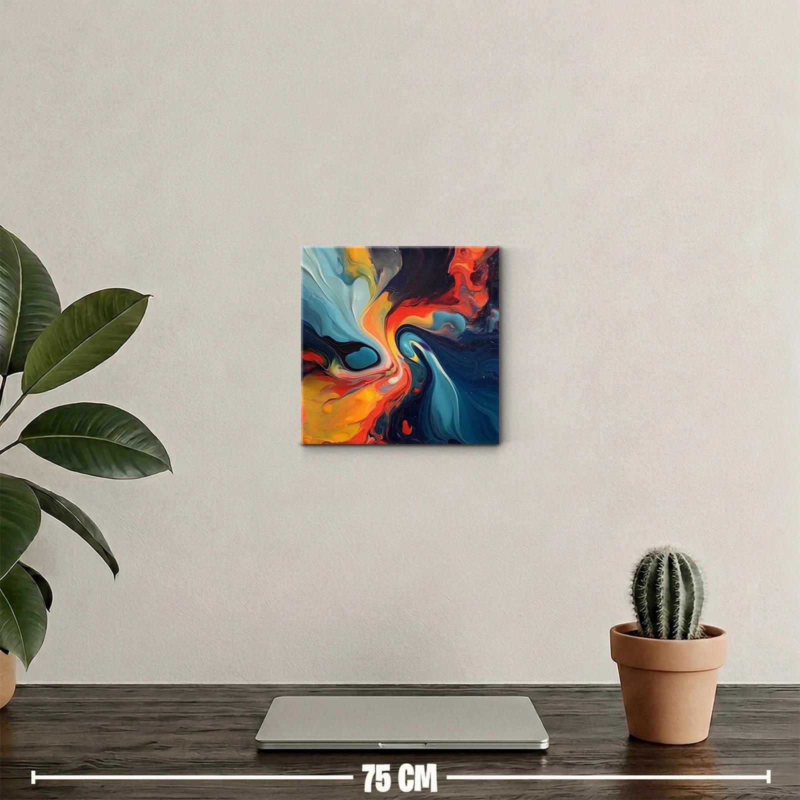 Cuadro abstracto con remolino de colores vibrantes y dinámicos — miniatura 2