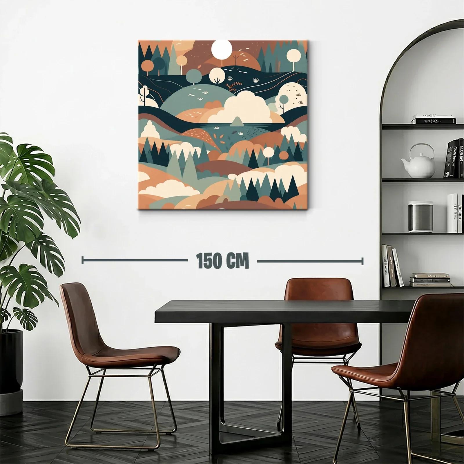 Paisaje abstracto sereno con tonos tierra y formas suaves — miniatura 2
