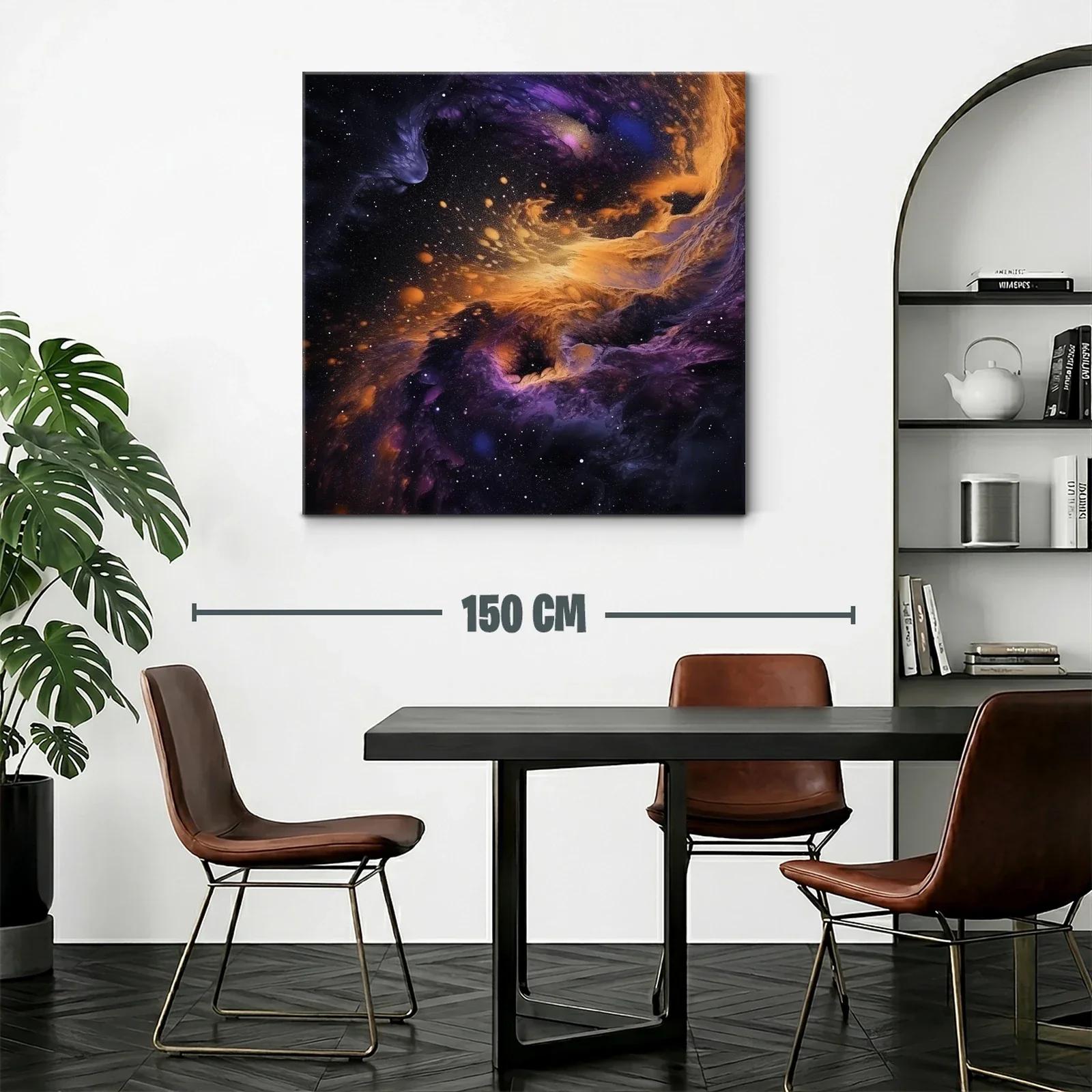 Explosión de galaxias con tonos violetas y dorados — miniatura 2