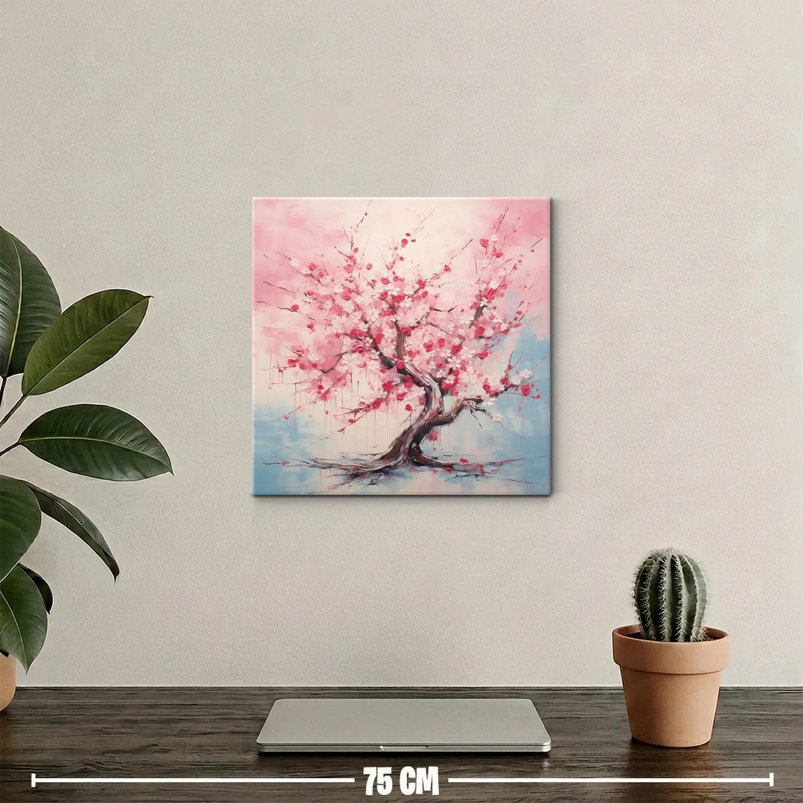 Cuadro árbol de flores rosas en tonos suaves y delicados — miniatura 2