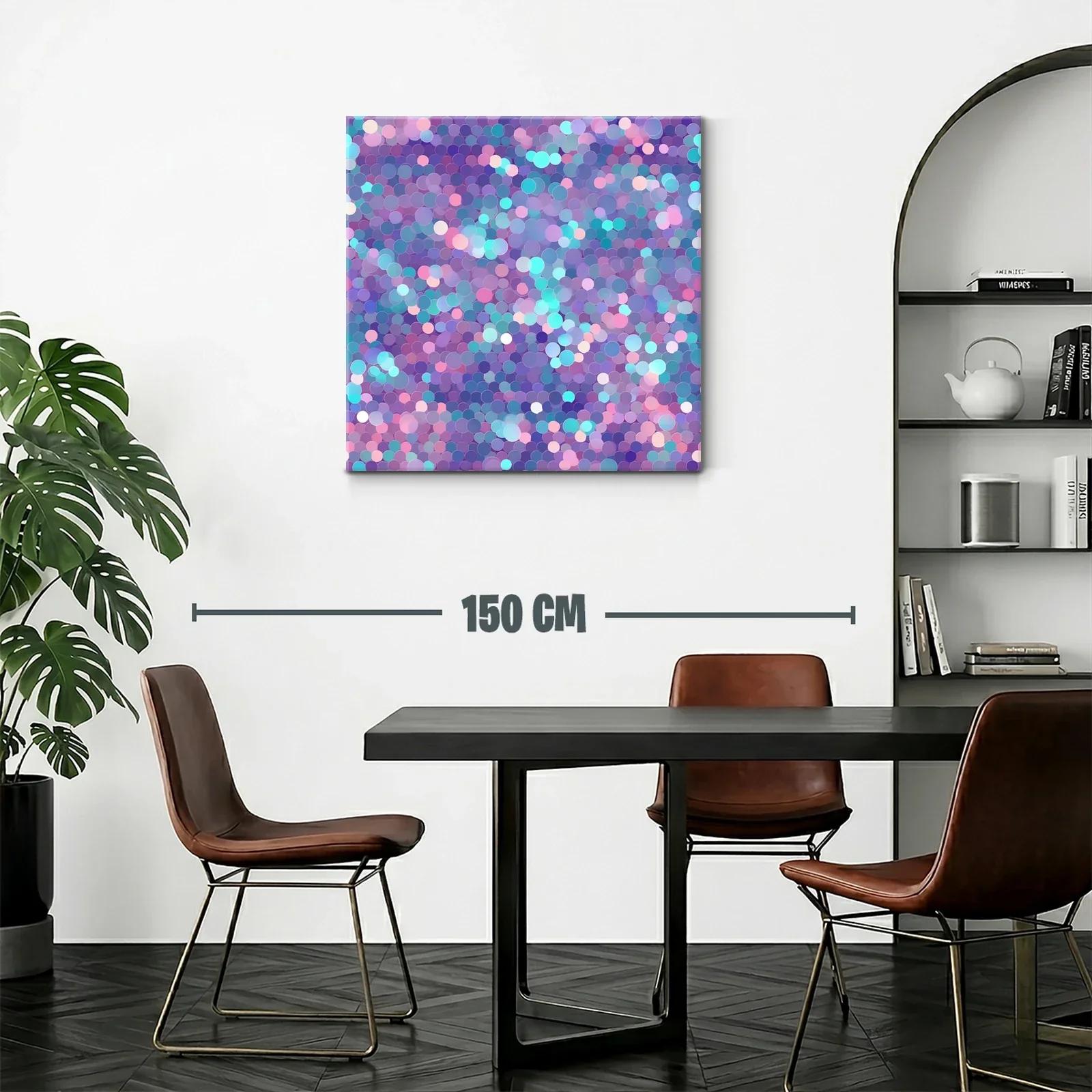 Cuadro abstracto con patrones circulares en tonos pastel — miniatura 2