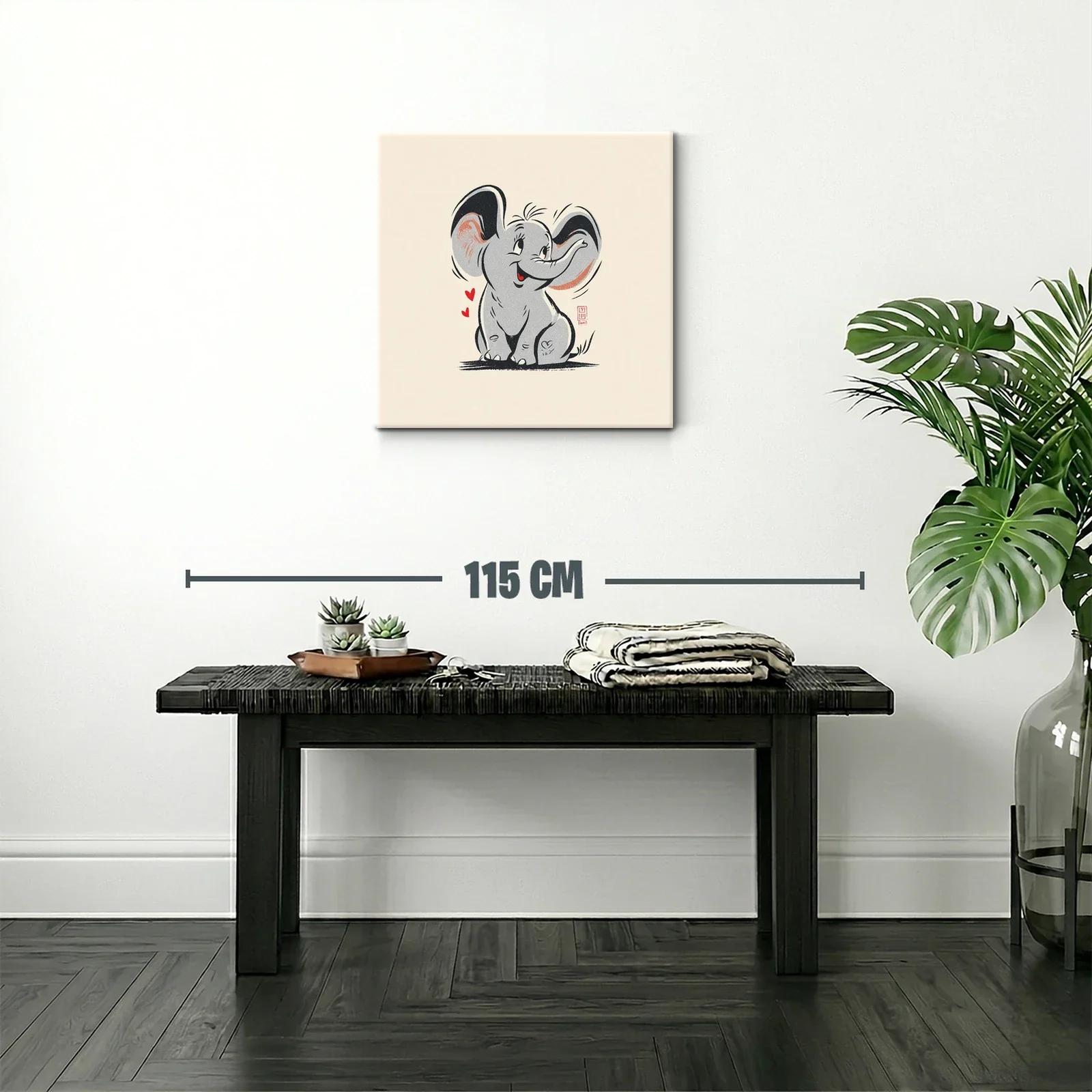 Cuadro infantil de elefante adorable con carisma — miniatura 2