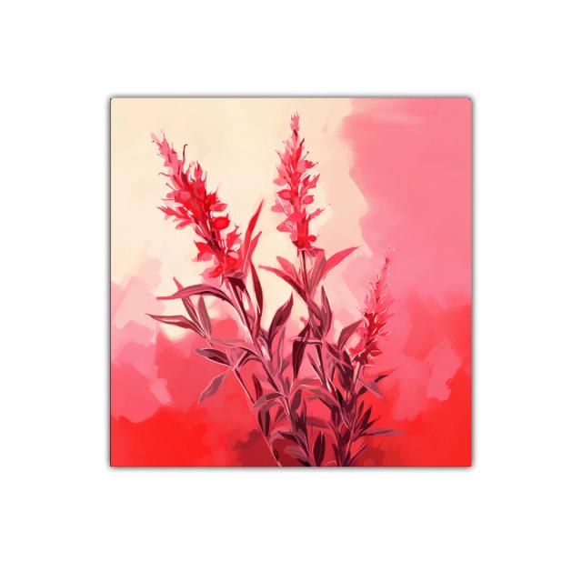Cuadro decorativo con flores rojas vibrantes y fondo suave