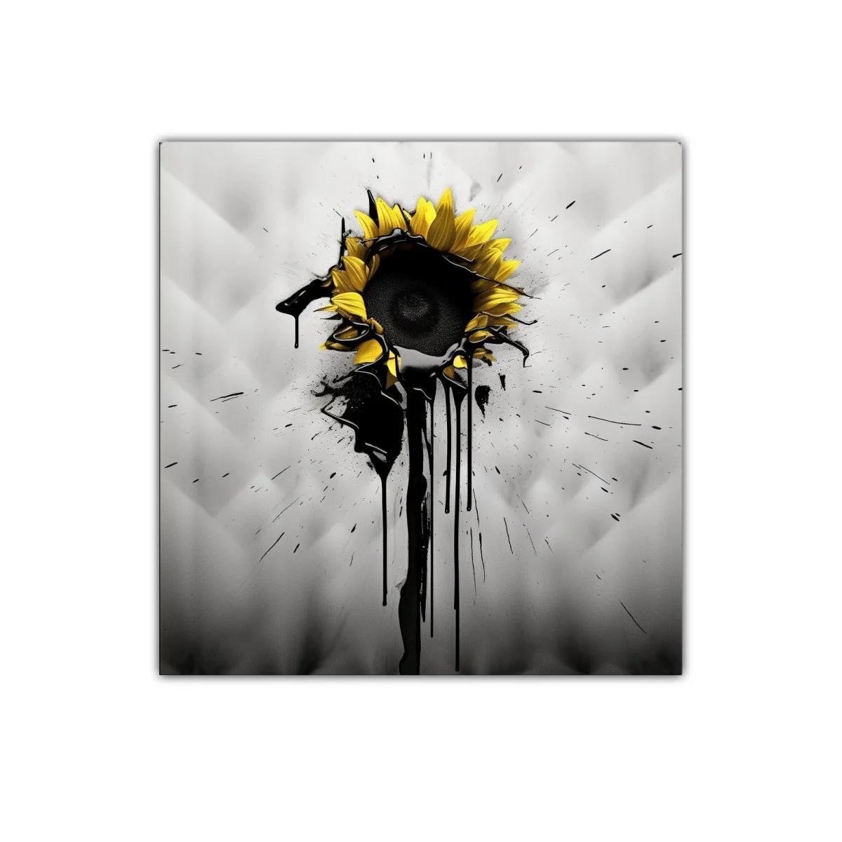 Girasol moderno con toque de tinta negra expresiva — imagen principal