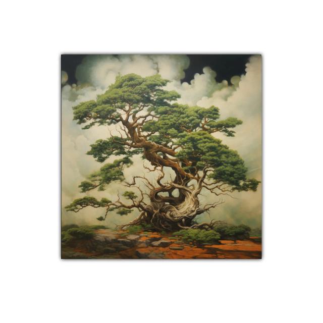 Majestuoso árbol antiguo con ramajes enredados y follaje verde