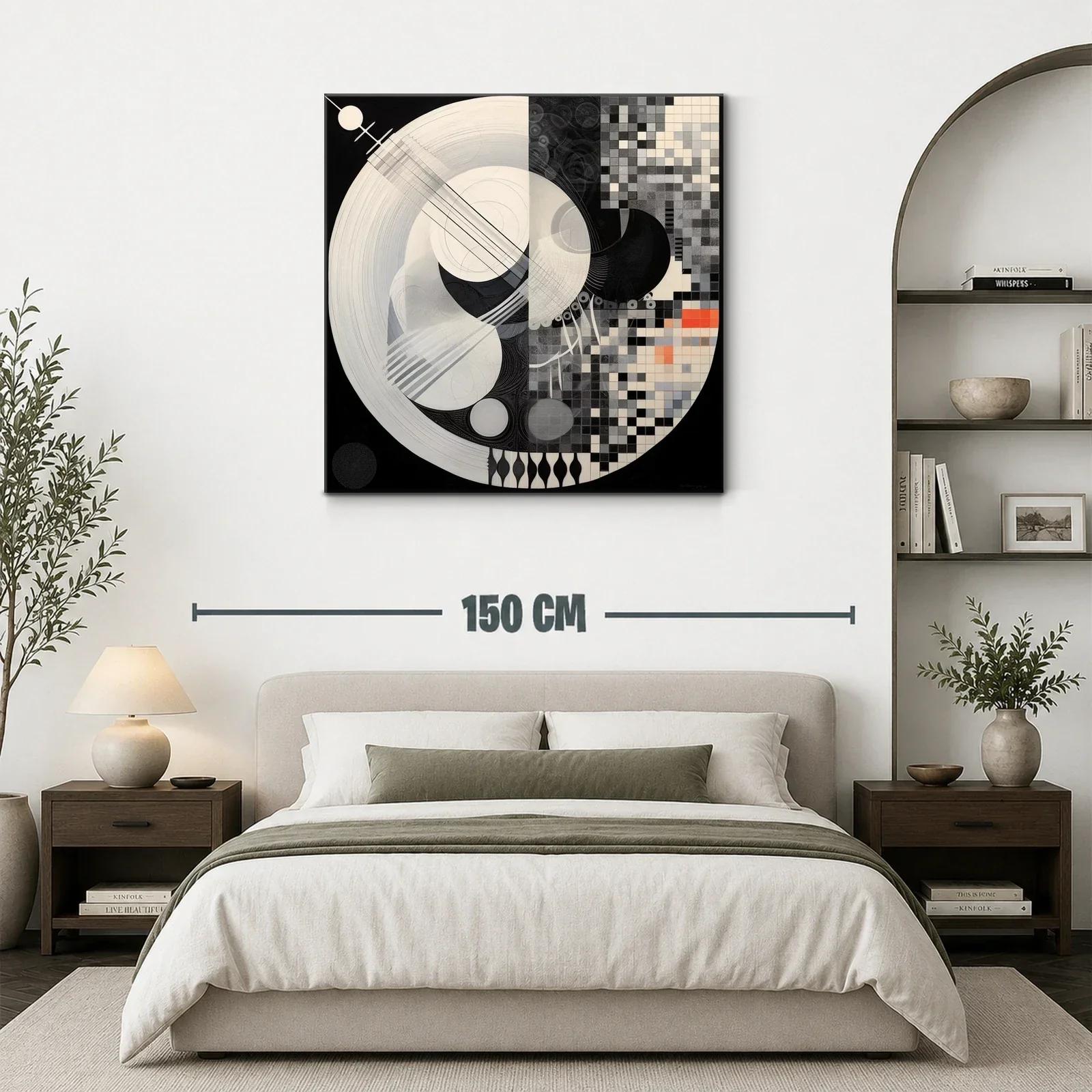 Composición abstracta en blanco y negro con toque naranja — miniatura 3
