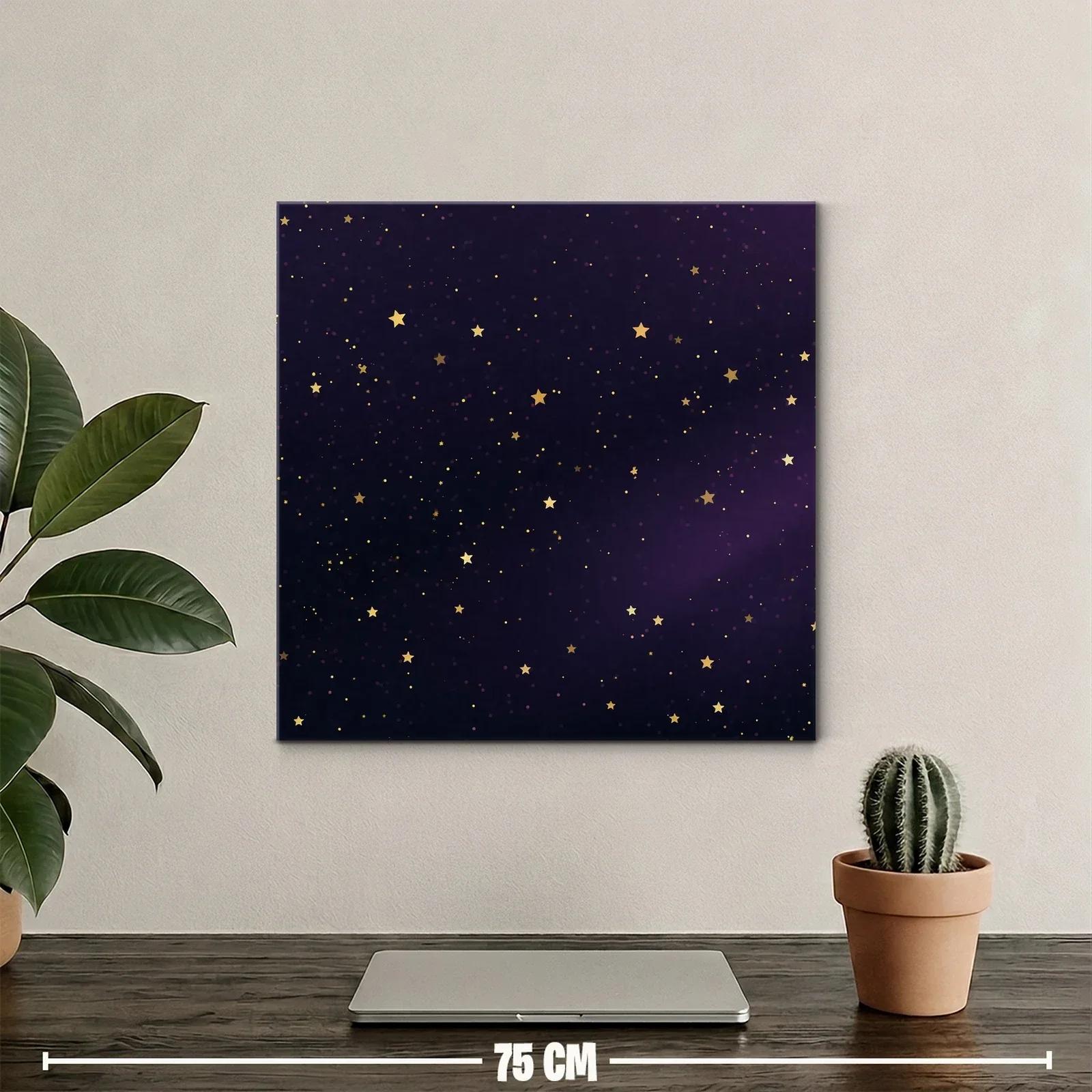 Cuadro Estrellado con Fondo Nocturno en Tonos Morados — miniatura 2