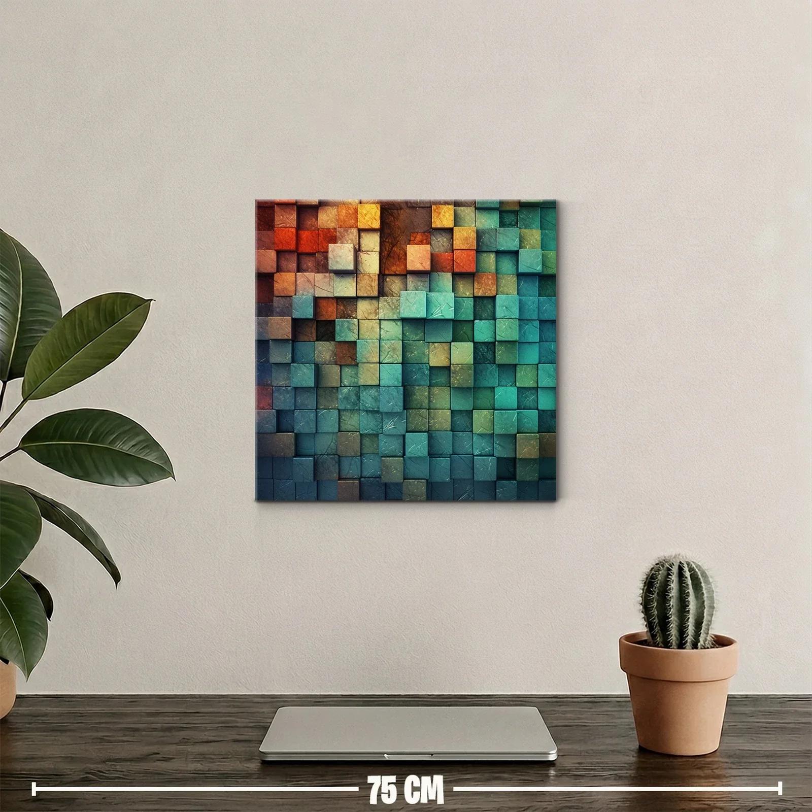 Composición geométrica en tonos cálidos y fríos vibrantes — miniatura 2