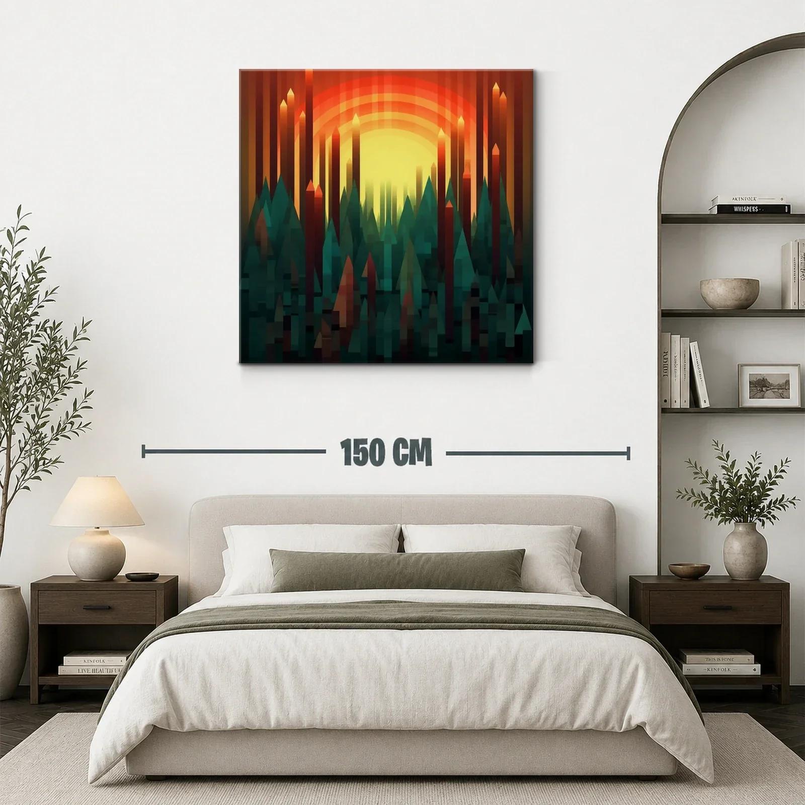 Atardecer abstracto entre picos geométricos vibrantes — miniatura 3