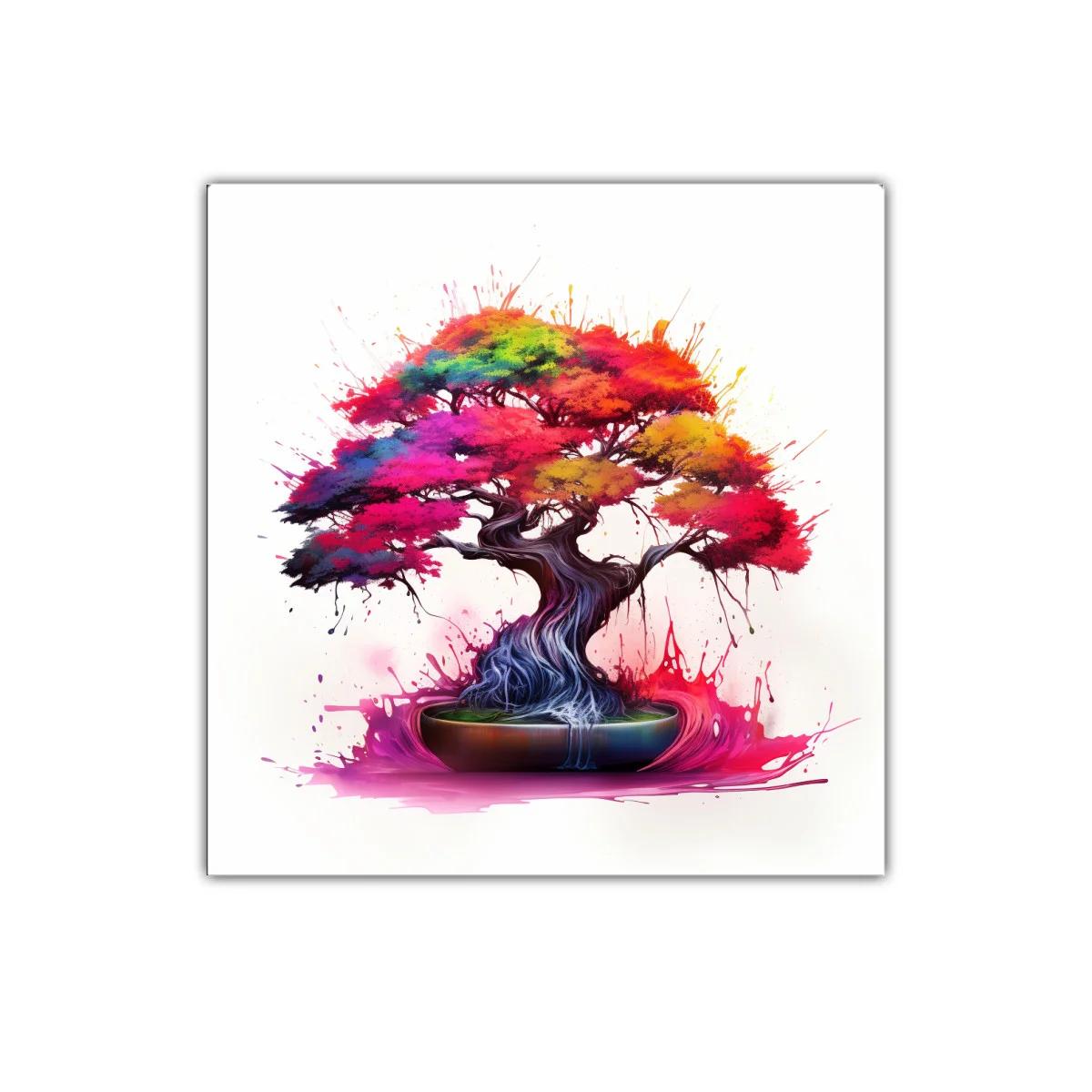 Árbol con vibrantes hojas multicolor en explosión artística — imagen principal