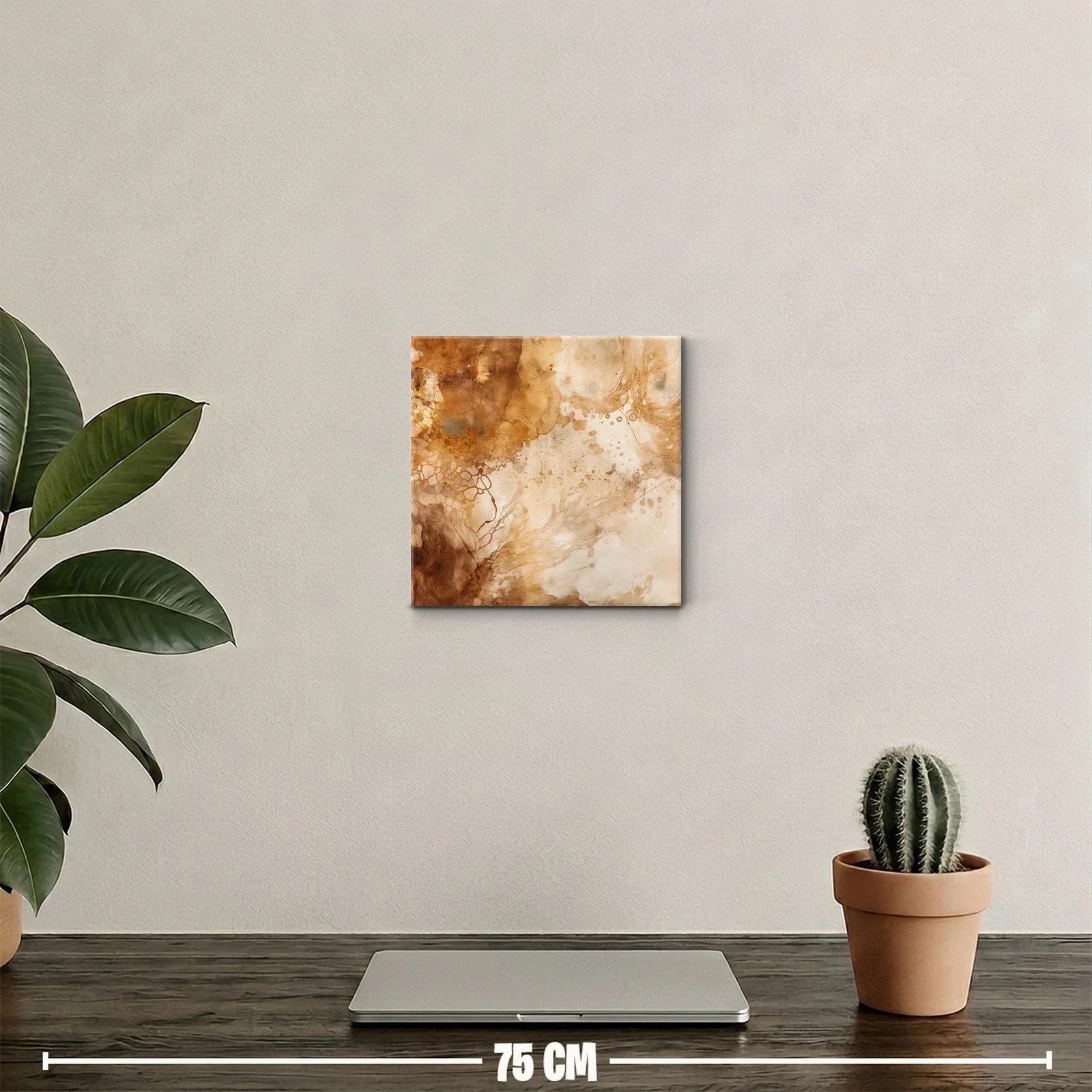 Cuadro abstracto en tonos tierra cálidos y orgánicos — miniatura 2