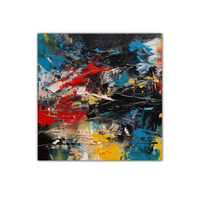 Cuadro abstracto con explosión de colores vibrantes