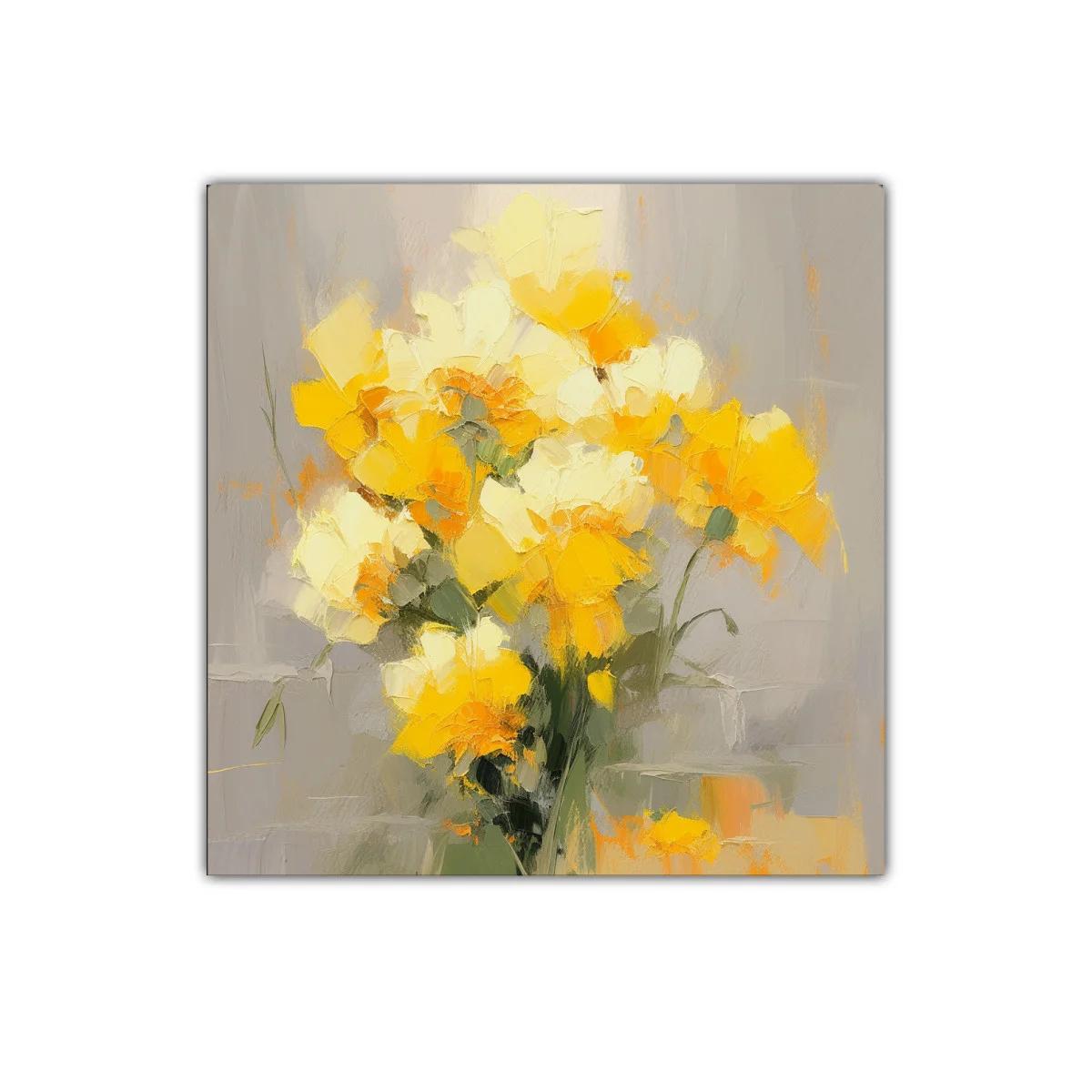 Cuadro decorativo con ramo de flores amarillas vibrantes — imagen principal