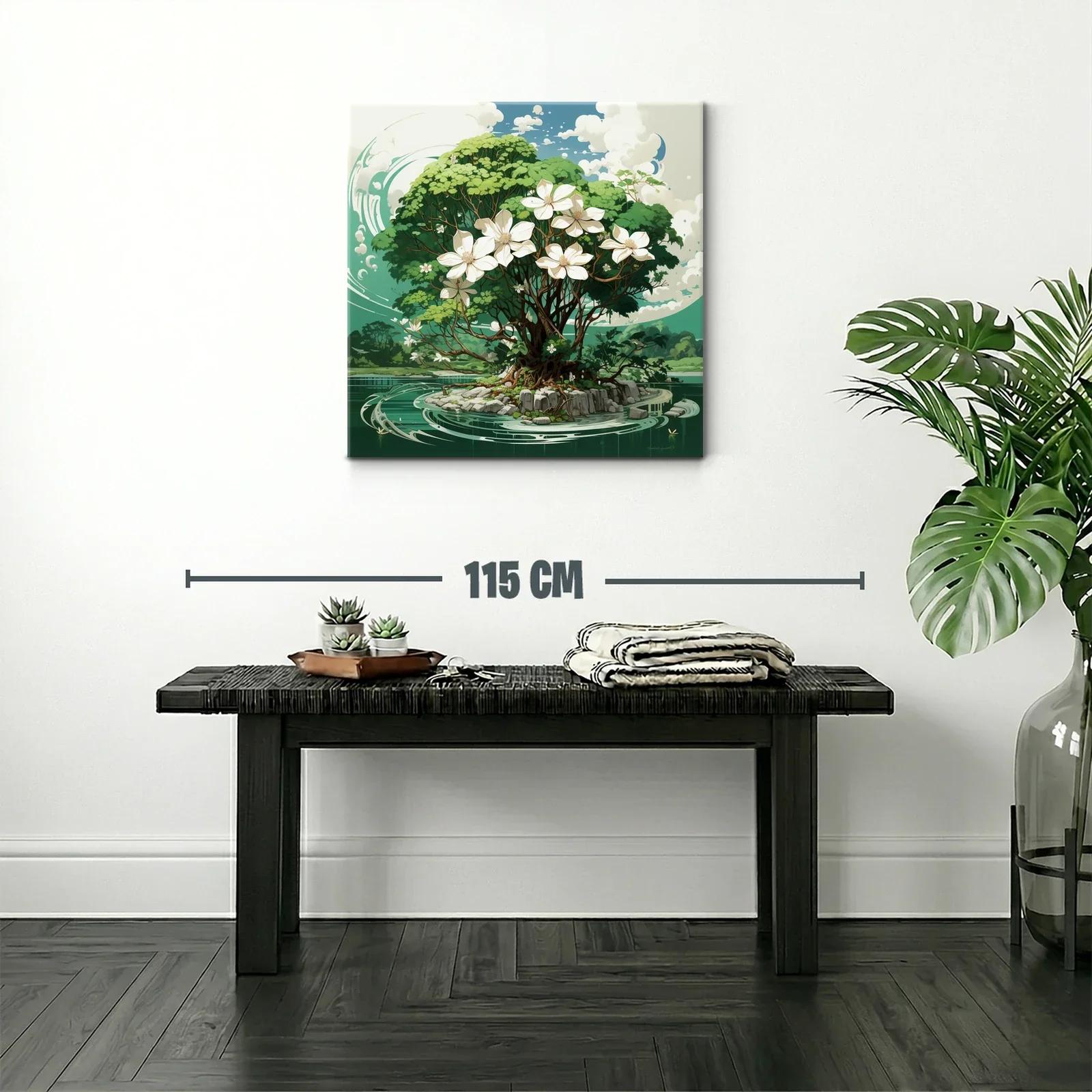 Árbol florido en isla rodeada de agua y naturaleza viva — miniatura 2