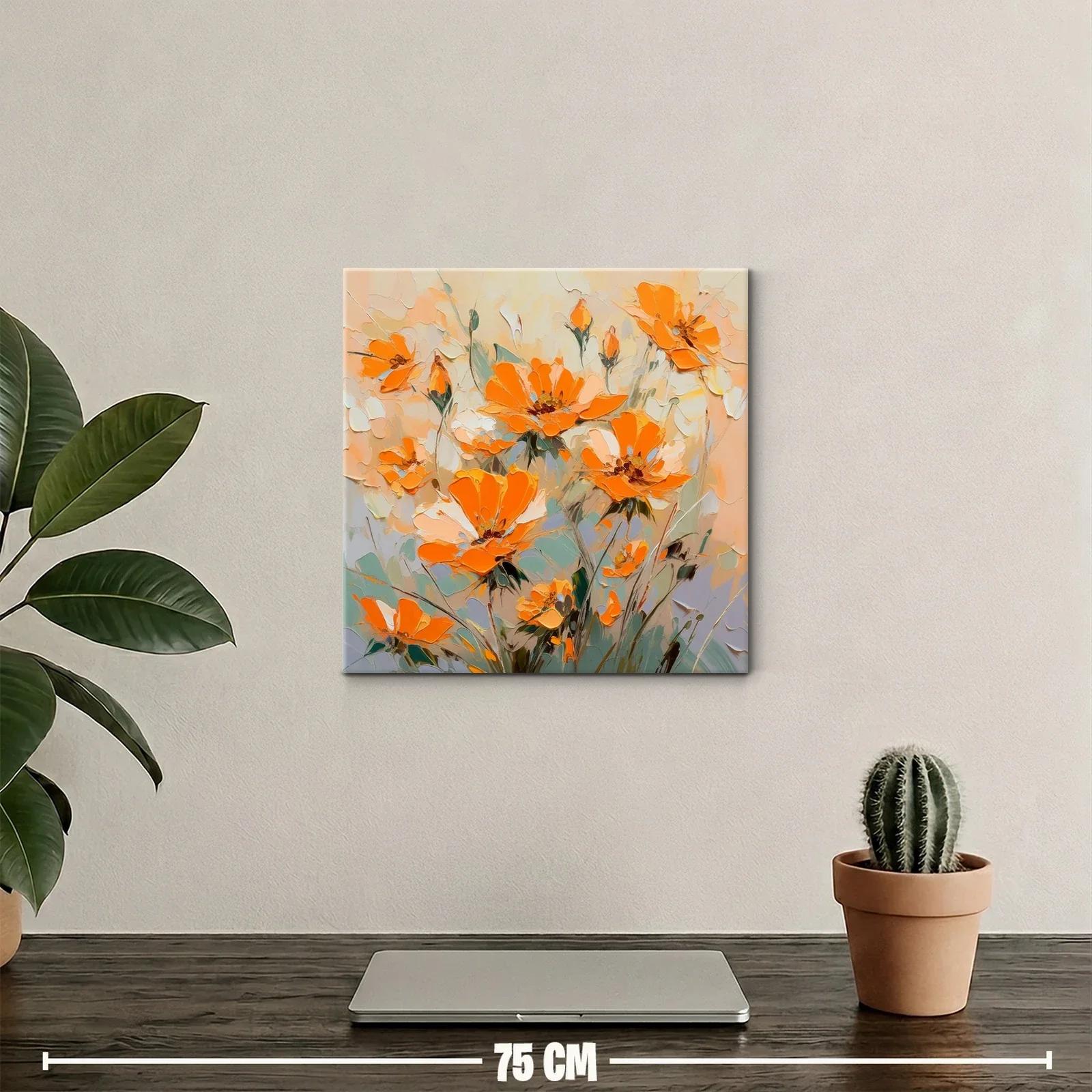 Luminosa composición floral en tonos naranjas y pastel — miniatura 2