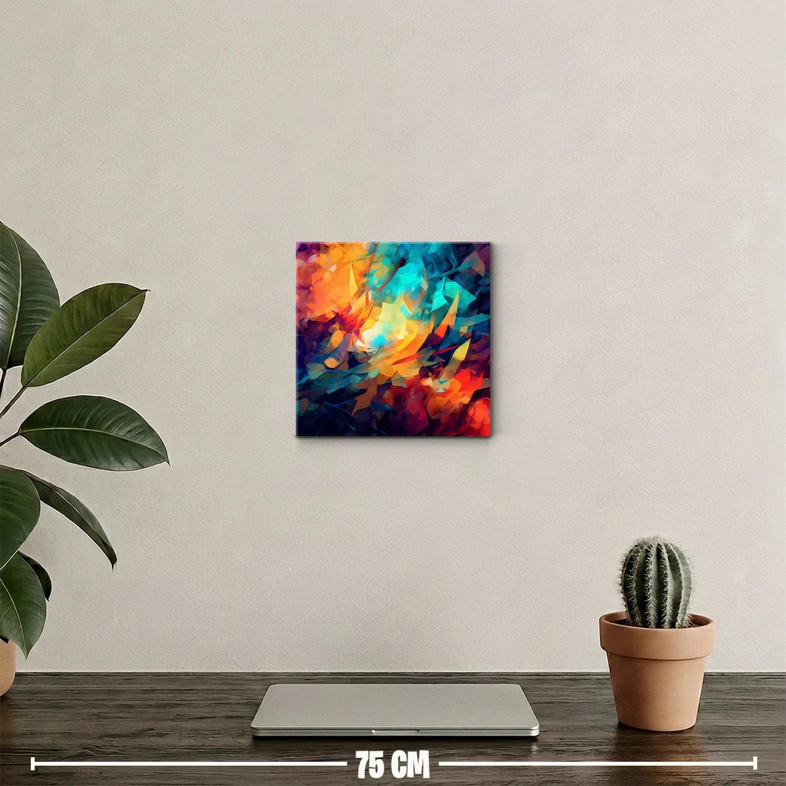 Cuadro abstracto con explosión de colores vibrantes — miniatura 2