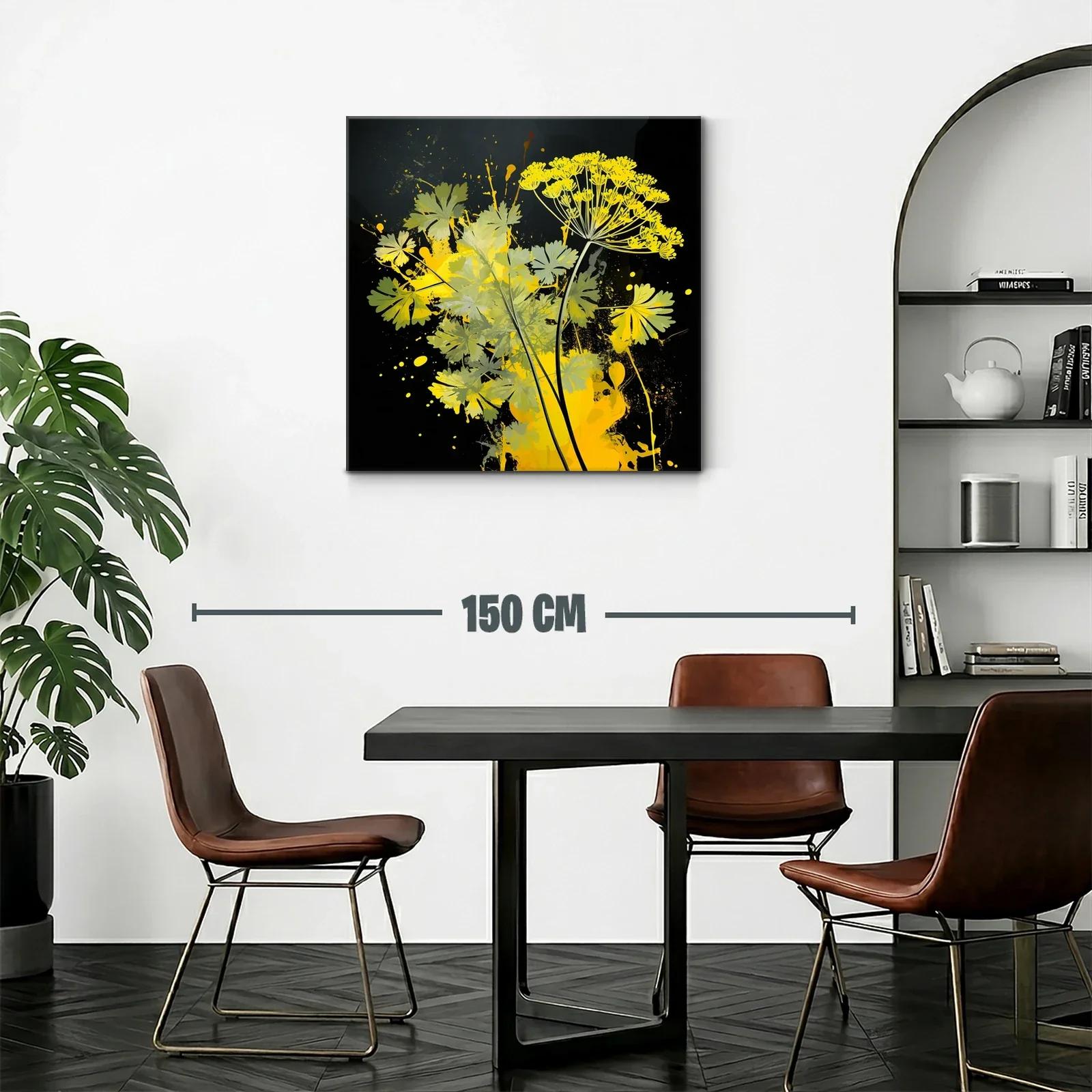 Flores amarillas vibrantes sobre fondo oscuro moderno — miniatura 2
