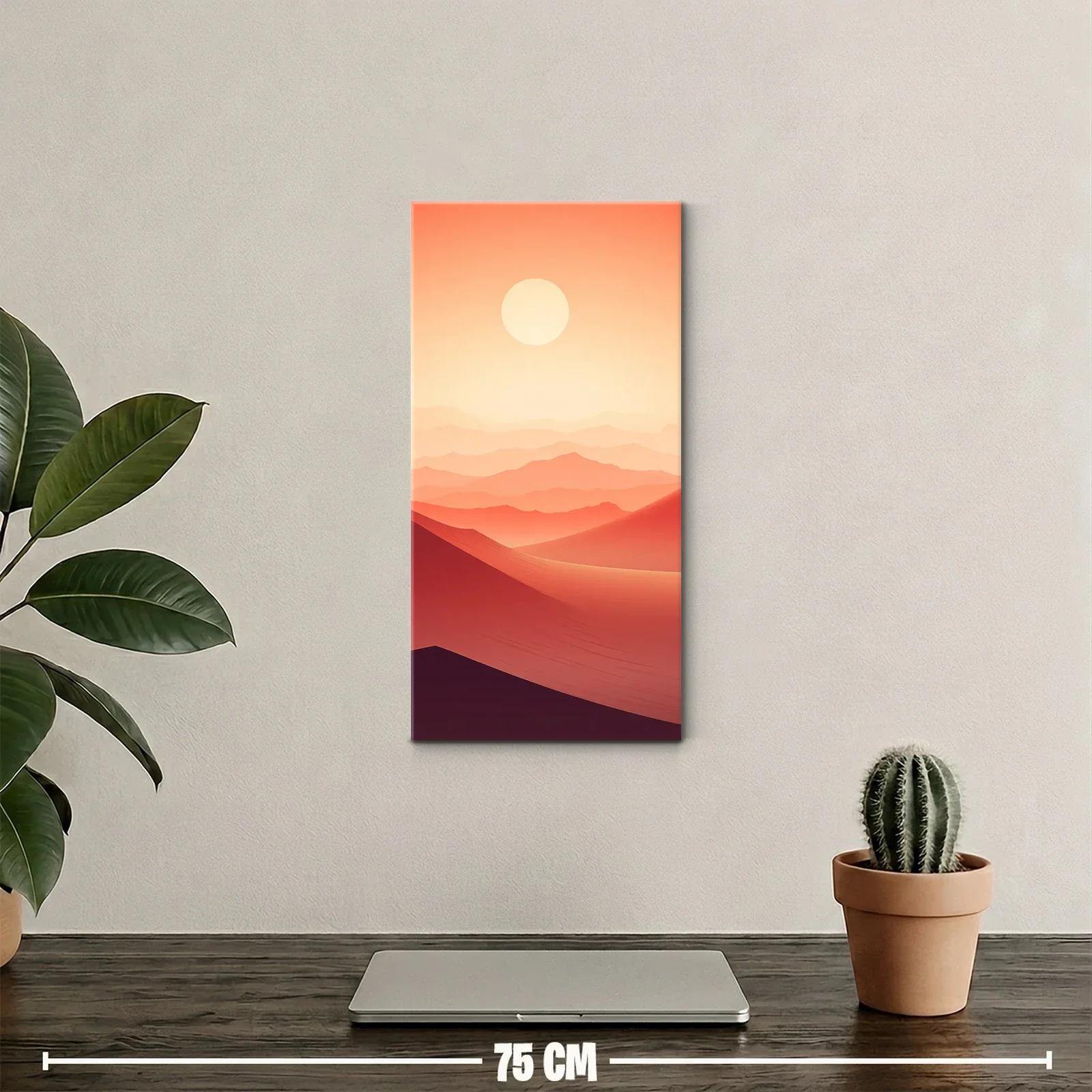 Cuadro sol sobre dunas con capas onduladas — miniatura 2