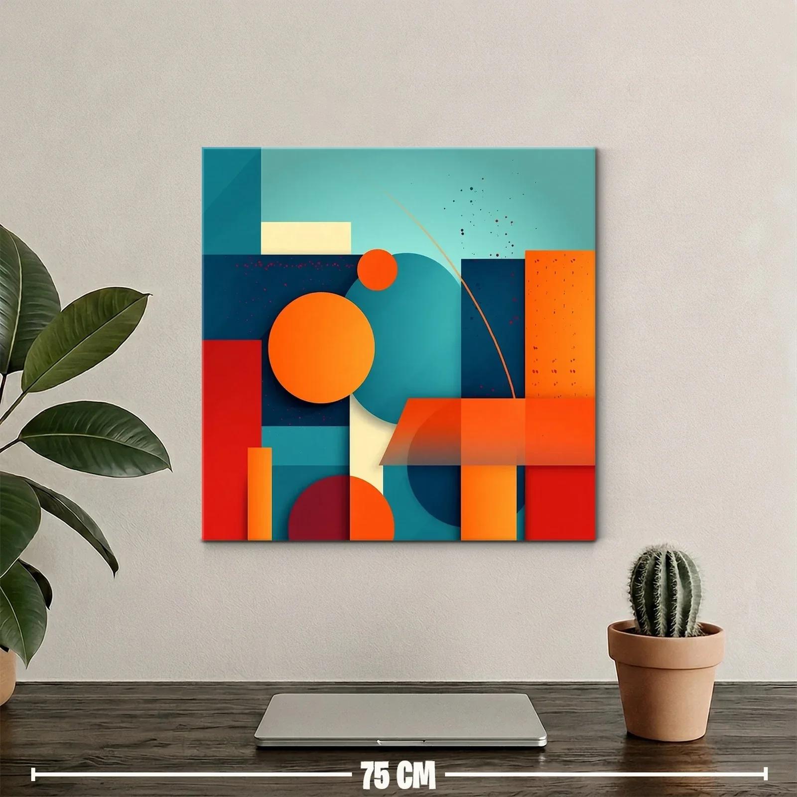 Composición geométrica vibrante en tonos cálidos y fríos — miniatura 2