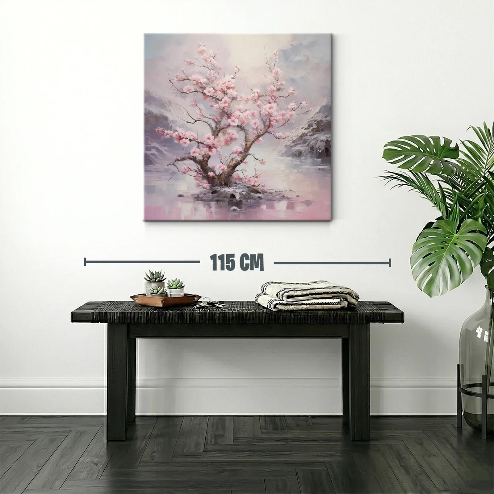 Elegancia y serenidad en flor de cerezo sobre agua tranquila — miniatura 2