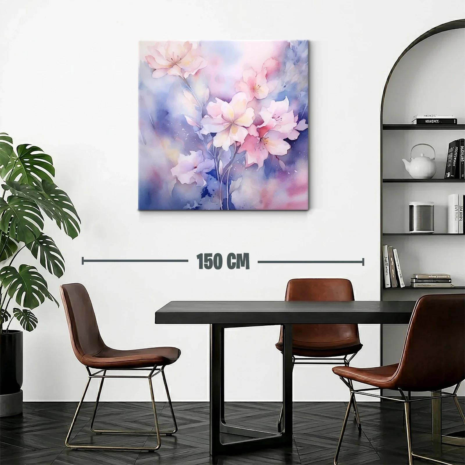 Cuadro floral en tonos suaves con efecto acuarela — miniatura 2