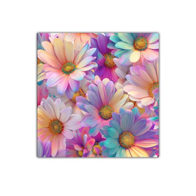 Cuadro decorativo con flores multicolor pastel vibrante
